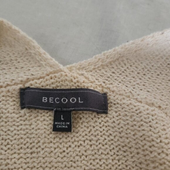 BECOOL Cream Long Sleeve Sweater - Picture 2 of 3